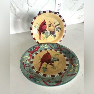 Lenox Winter Greetings Everyday Set of 2 Cardinal Plates (see below)